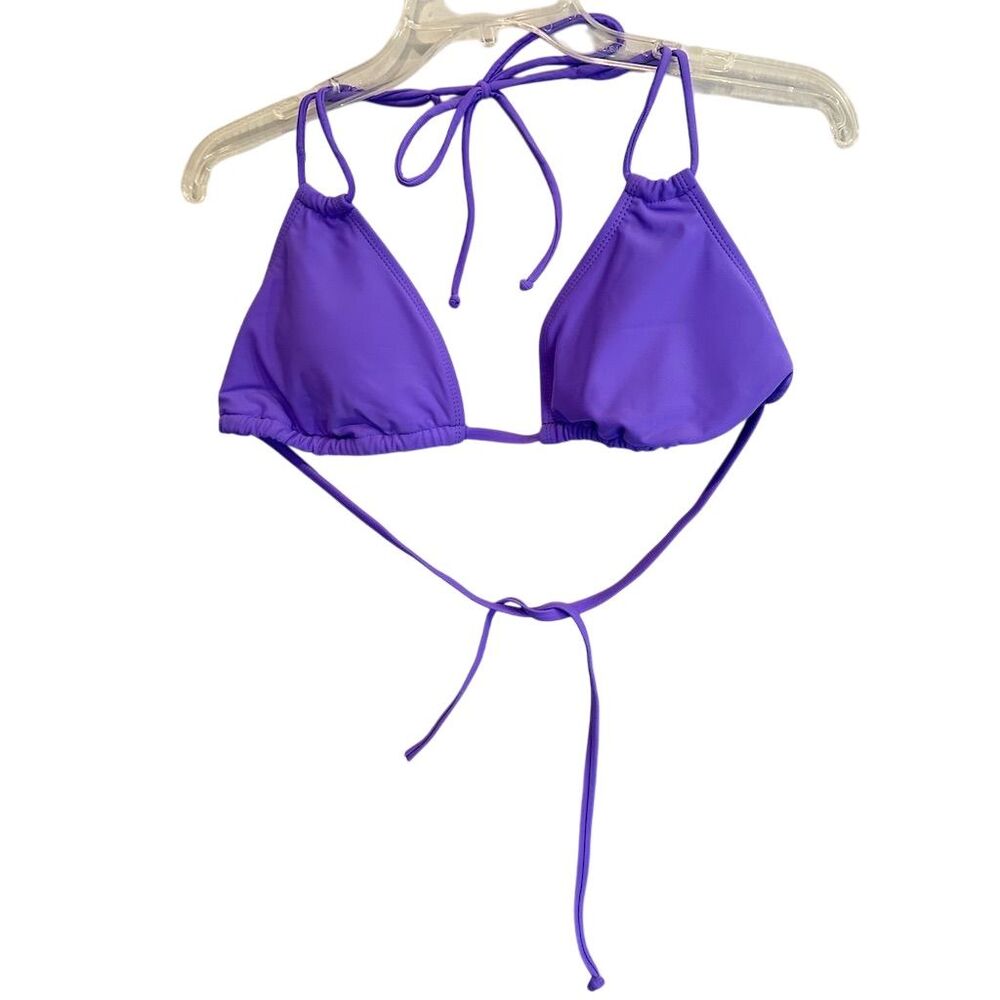 No Boundaries Women's Purple Triangle Bikini Top XL Adjustable Ties - Picture 2 of 7